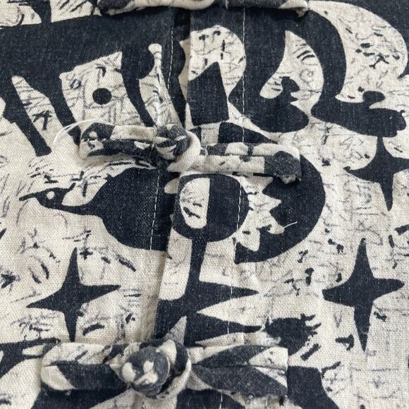 VTG SKSport XIU XIAN Abstract Tribal Print Shirt Frog Button Closure L - Picture 4 of 8